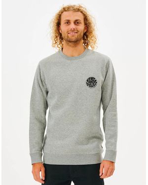 Rip Curl Rip Curl Wetsuit Icon Crew Neck Sweatshirt - Grey