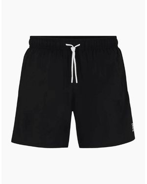BOSS Iconic Stripe Logo Swim Shorts - Black
