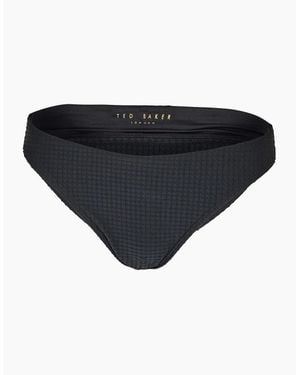 Ted Baker Textured Patterned Bikini Bottom - Black