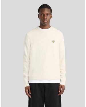 Lyle & Scott Brushed Crew Neck Jumper - White