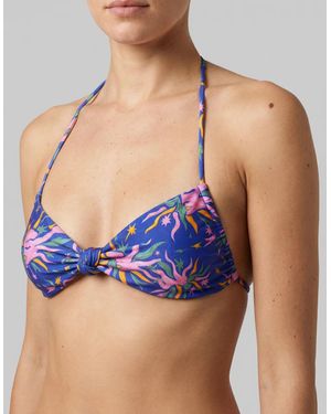 Oceanus Daphne Rose Bikini Top - Blue