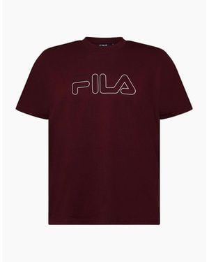 Fila Harrison Wordmark Crew Neck Short Sleeve T-Shirt - Red