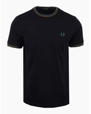 Fred Perry Twin Tipped T-Shirt/Dark Caramel - Black