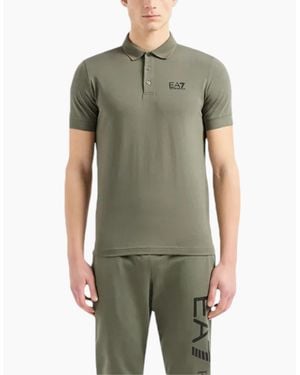 Armani Emporio Ea7 8Npf04 Pjm6Z Polo T Shirts Jersey Cotton Top Summer Tee - Green