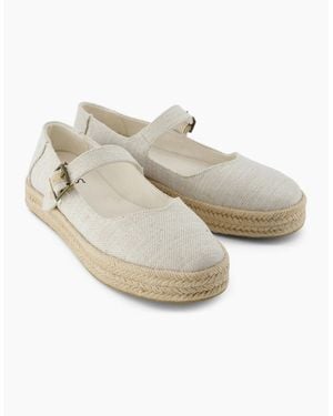 TOMS Carolina Mary Jane Textile Natural Espadrilles - Grey