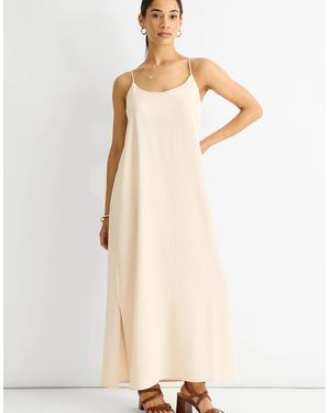 Gini London Strappy Cross Back Airflow Oversized Dress - Natural