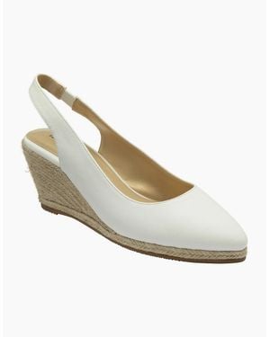 Lotus Gigi Slingback Espadrille Wedges - White