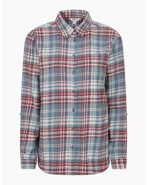 Mountain Warehouse Ladies Balsam Brushed Flannel Longline Shirt - Blue