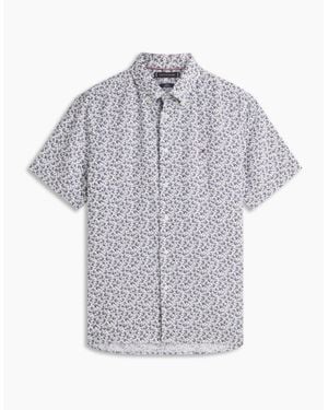 Tommy Hilfiger Linen Tropical Prt Shirt Ybr - Grey