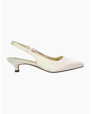 XY London Ladies Avalone Sling Back Kitten Heel Sandals - White