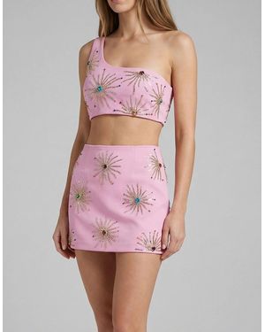 Oceanus Callie Co-Ord Luxe Mini Skirt - Pink
