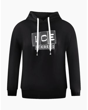 Iceberg Ice Bold Blocked Logo Hoodie - Black