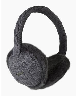 Barts Monique Faux Fur Cable Knit Ear Muffs Earwarmers - Black