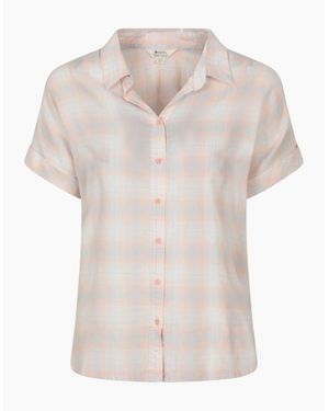 Mountain Warehouse Ladies Palm Checked Relaxed Fit Shirt - White