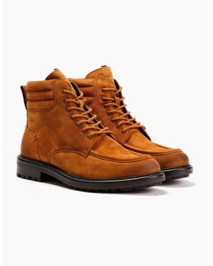 Osprey London The Pentney Waxed Suede Kola Boots - Brown