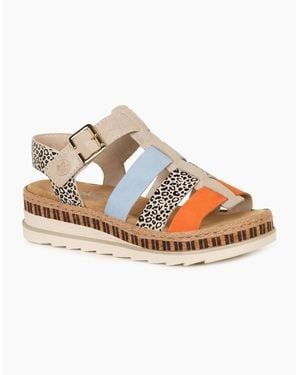Rieker Costa Rica Wedge Heel Sandals - Natural