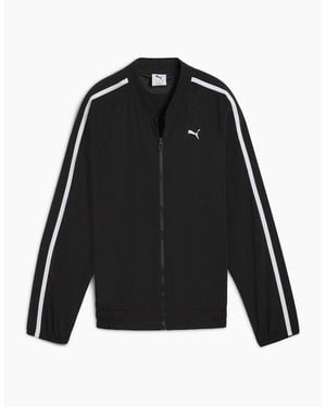 PUMA Floral Ribbon Woven Full Zip Tracksuit Top - Black