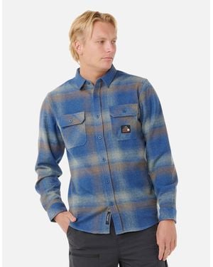 Rip Curl Rip Curl Search Wool Flannel Long Sleeve Shirt - Blue