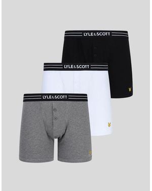 Lyle & Scott 3 Pack Core Trunks With Eagle Waistband - Grey