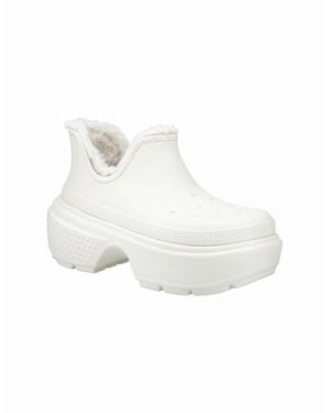 Crocs™ Stomp Shorty Synthetic Linen Boots - White