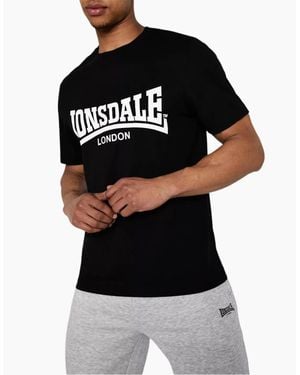 Lonsdale London T Shirts Essential Logo Crew Neck Tee - Black