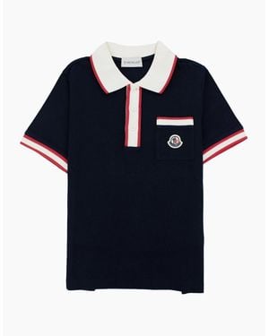 Moncler Junior Colour Block S/S Polo 778 - Blue