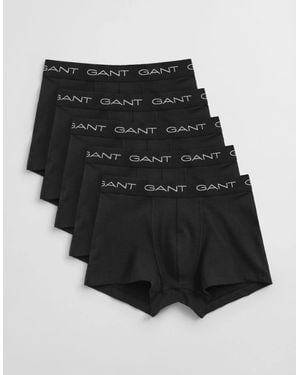 GANT Slim Fit Stretch Cotton Jersey Trunks 5-Pack - Black