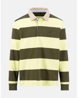 Fynch-Hatton Striped Rugby Shirt Dark Khaki - Green