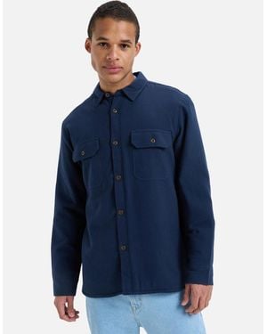 Quiksilver Husson Sherpa Button Up Long Sleeve Shirt - Blue