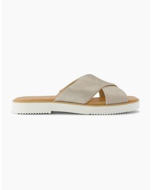 TOMS Mae Crossover Strap Open Toe Slides - White