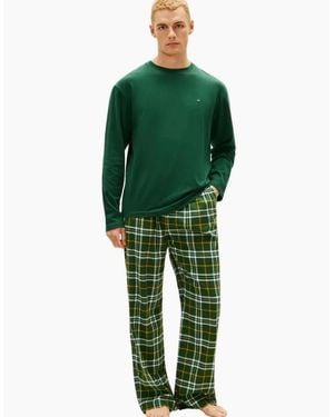 Tommy Hilfiger Tartan Flannel Pyjama Set, Orion - Green