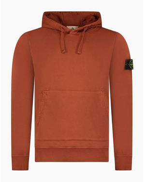 Stone Island Cotton Hoodie Sweatshirt Brick - Orange