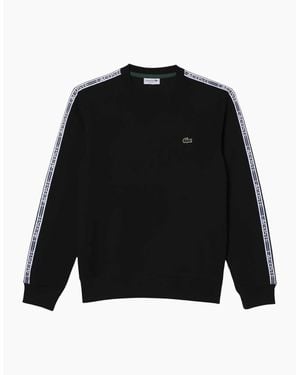 Lacoste Branded Tape Crewneck Jumper - Black