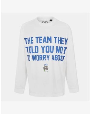 BOSS Text Graphic Crew Neck Long Sleeve Jersey T-Shirt - Blue