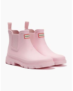 HUNTER Downpour Chelsea Rubber Parfait Wellington Boots - Pink