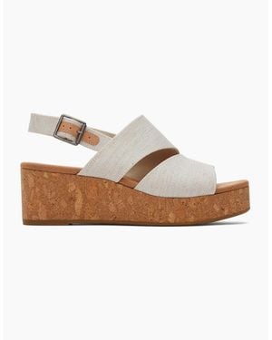 TOMS Claudine Wedge Sandals Natural - White