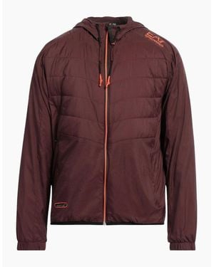 Emporio Armani Ea7 Lightweight Hooded Bitter Chocolate Bomber Jacket - Purple