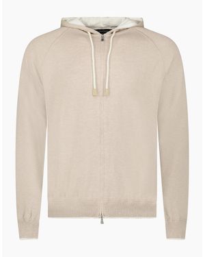 Gran Sasso Cotton-Cashmere Zip Hoodie - White