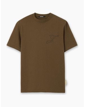 Jacquemus Khaki Box Fit Logo T-Shirt - Green