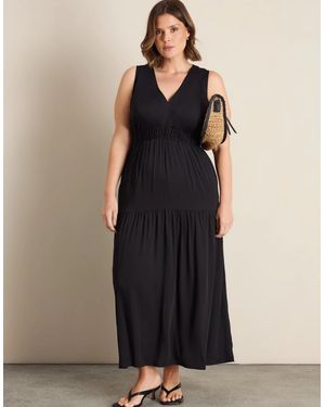 Live Unlimited London Tiered Sleeveless Maxi Dress - Black