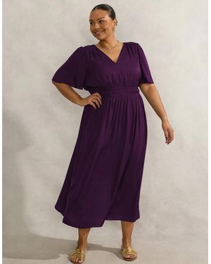Live Unlimited London Short Sleeve Dress - Purple