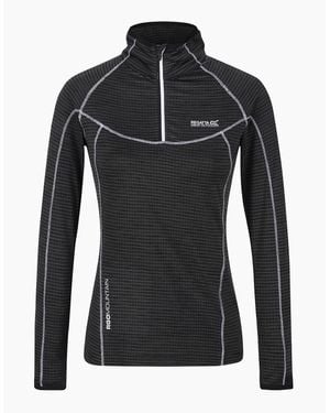 Regatta Yonder Stitched Detail Zip Neck Raglan Sleeve Sweatshirt - Black