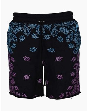 Amiri Bandana Bleach Shorts - Blue