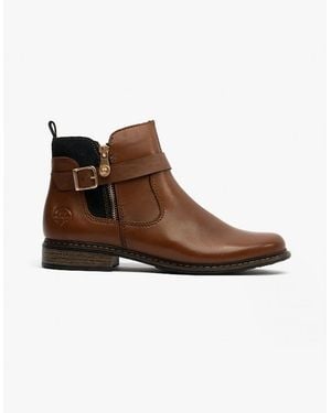 Rieker Z4959-22 Leather Boots Chestnut - Brown