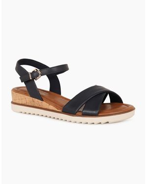 Tamaris Carnation Low Wedge Sandals - Black