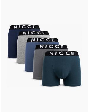 Nicce London Dillow 5Pk Boxer Shorts Assorted - Blue