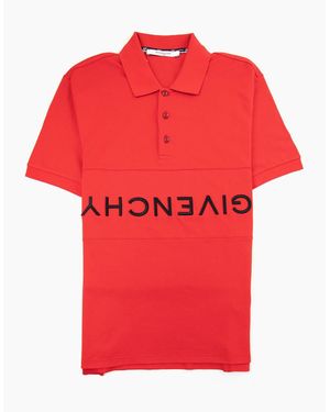 Givenchy Reverse Logo Slim Fit Polo - Red