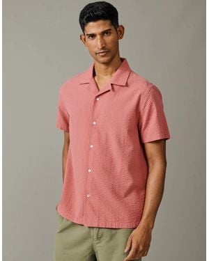 aubi Brambling Seersucker Short Sleeved Shirt - Pink