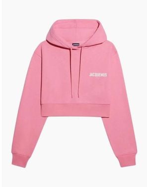 Jacquemus Le Sweatshirt Court Cropper Hoodie - Pink