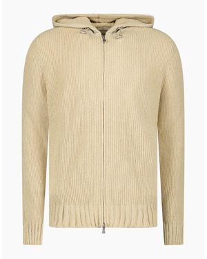 Gran Sasso Ribbed Zip-Up Hoodie - Natural